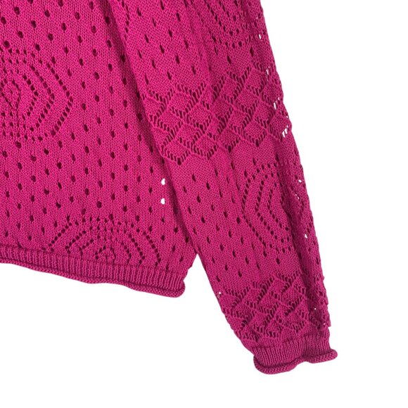 Allison Sheri soft knit sweater top v-neck col Fuschia size xxl - Picture 10 of 12